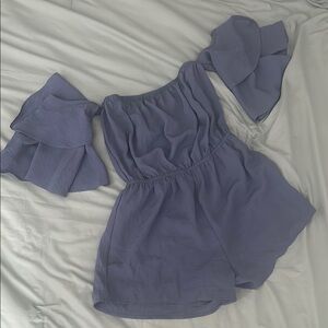 Dainty Hooligan | Blue Ruffle Sleeve Romper